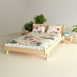 Double bed with inclined...